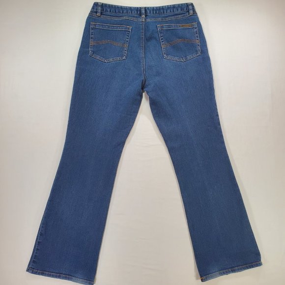 Michael Kors Jeans Women Size 10 Blue Stretch Denim Dark Wash Flare Leg Casual - Picture 7 of 16